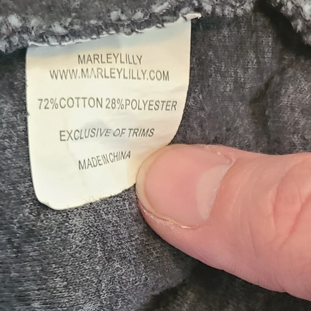 Womens MarleyLilly Womens Quilted Polyester Blend Gray Sweater XXL MONOGRAMMED - Picture 4 of 6